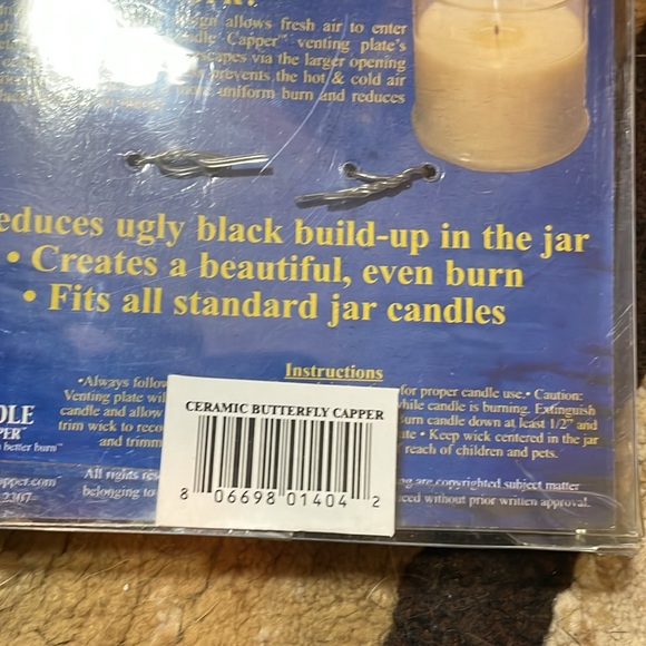 New Candle Capper Butterfly venting candle topper - Picture 3 of 3